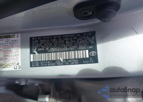 2005 Toyota Corolla Ce z USA, uszkodzony, nr VIN JTDBR32E650057187